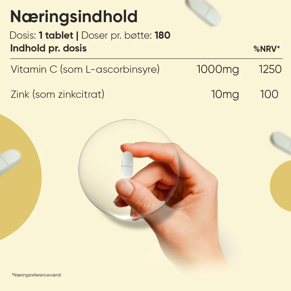 C-vitamin + Zinktabletter 1000mg - Image 3