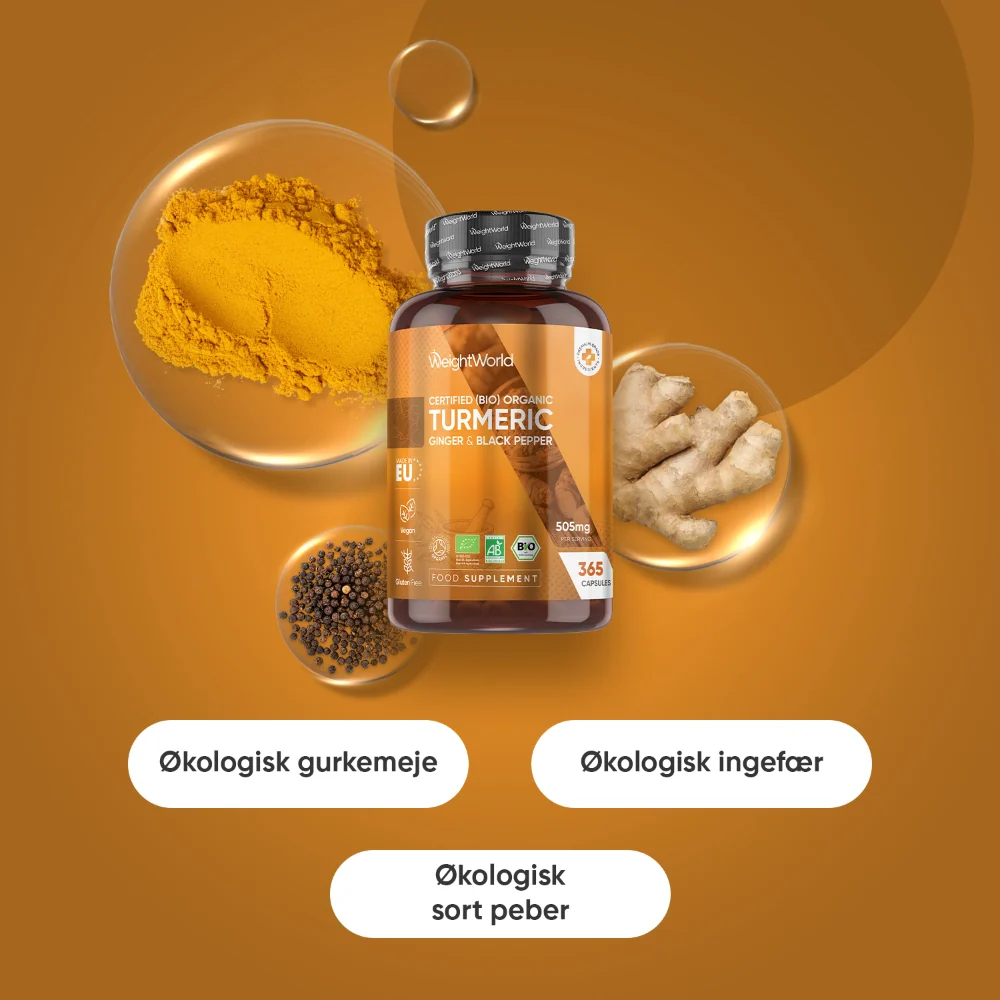 Økologisk Gurkemeje med Ingefær og Sort Peber 505mg - Image 2